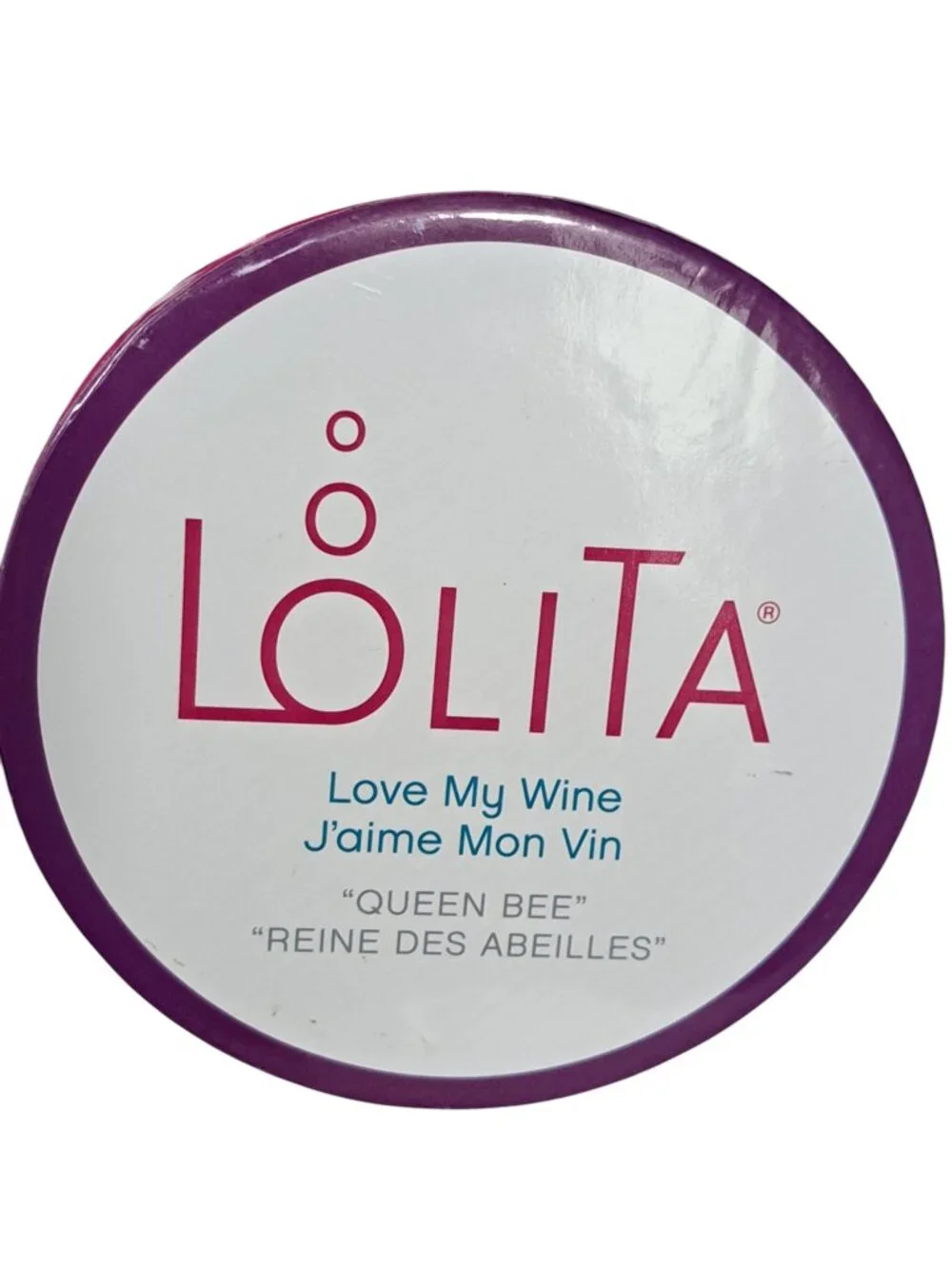 Lolita Queen Bee Stemless Hand Painted & Jeweled 19oz Wine Glass. RARE!